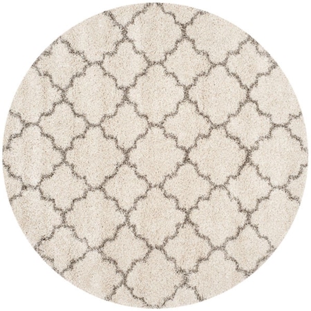 Safavieh 9 x 9 ft. SGH-Hudson Power Loomed Round Shag RugIvory & Grey SGH282A-9R